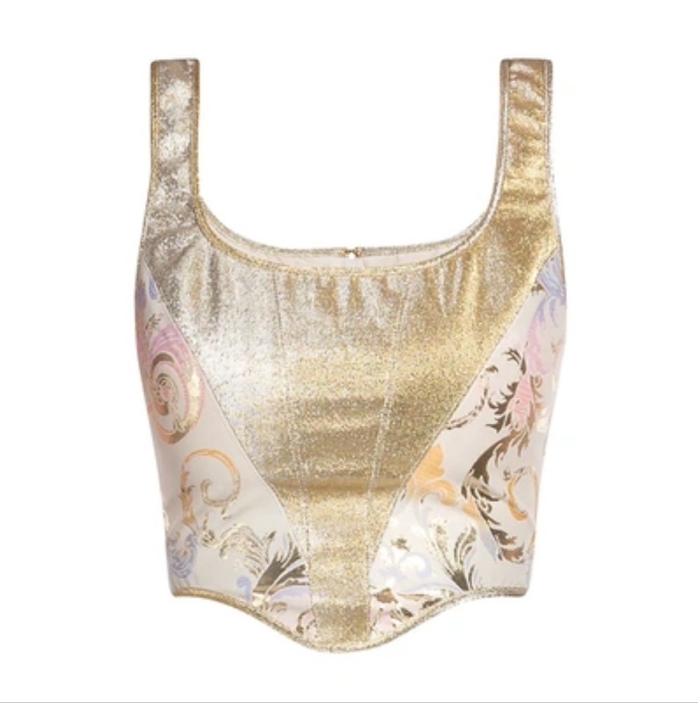 Versace Jeans Couture Metallic Bustier Top